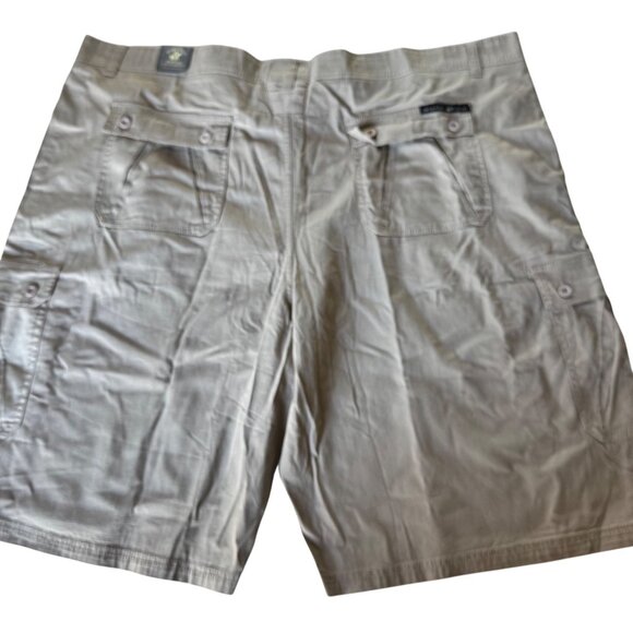 Beverly Hills Polo Club Mens Relaxed Fit Cargo Shorts Sz 48 Khaki Modern Stretch - Picture 2 of 16